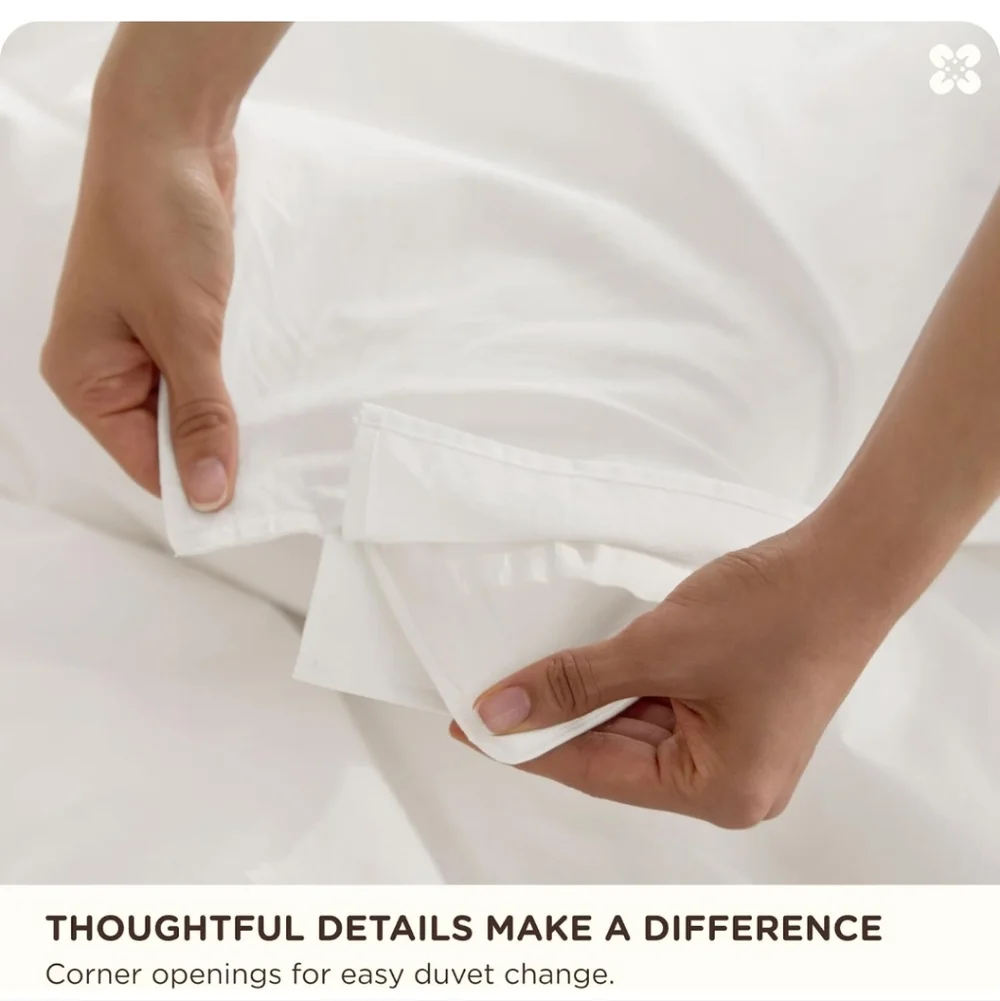 Bedsure Cotton Duvet Cover King - Luxury Slub Weave 100% Cotton Duvet Cover Set,